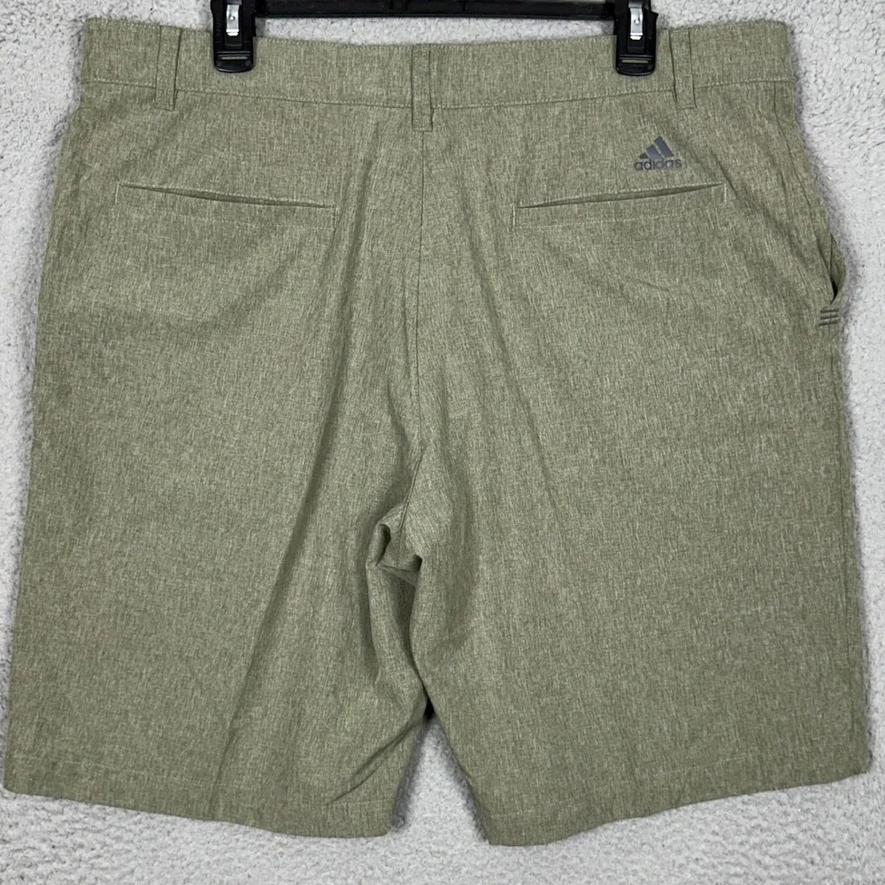 Adidas Golf Shorts Mens 38 Ultimate365 Heather Green Stretch Flat Front EUC